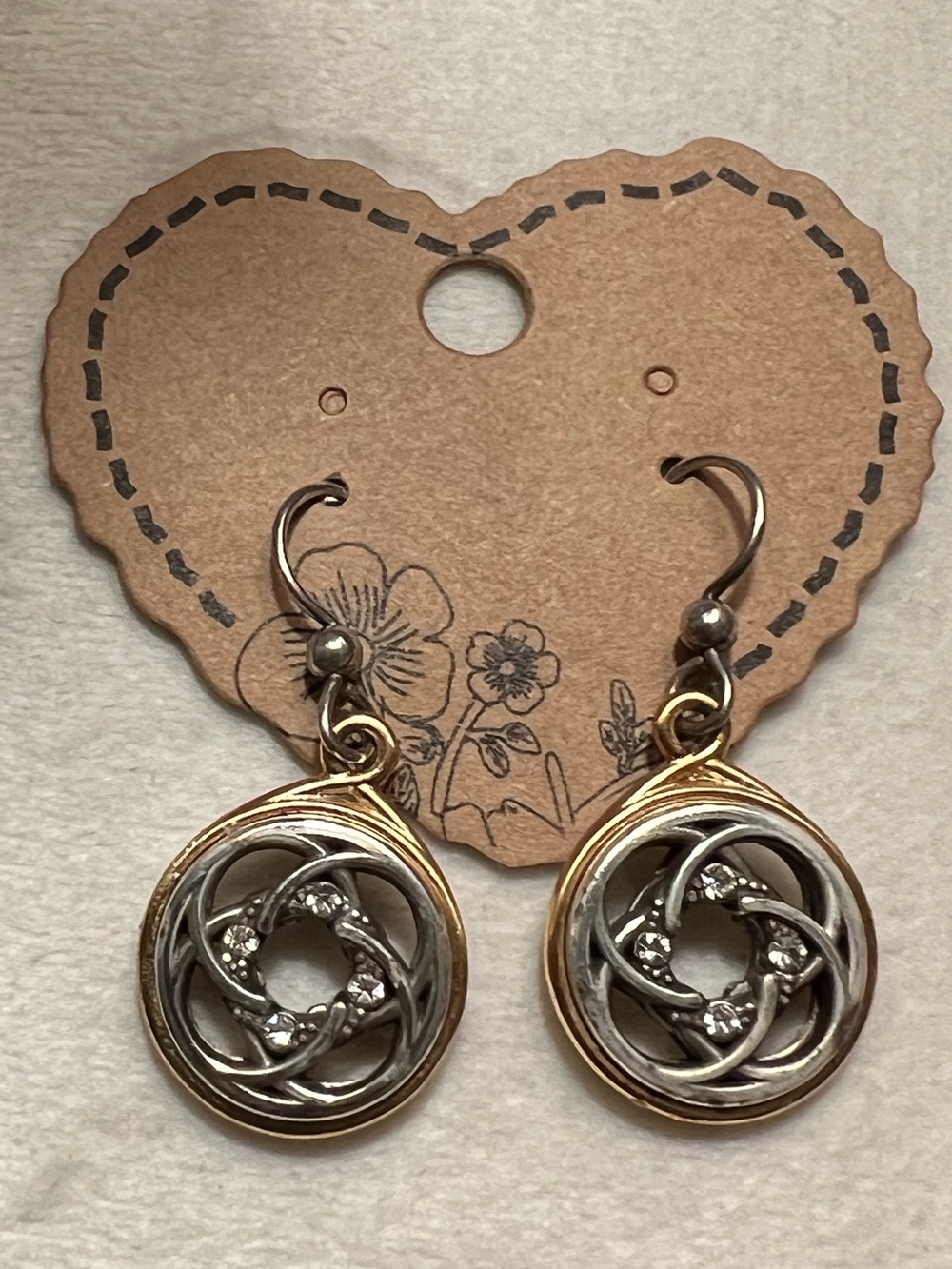 Brighton Two-Tone Knot Drop Earrings in Gold and Silver